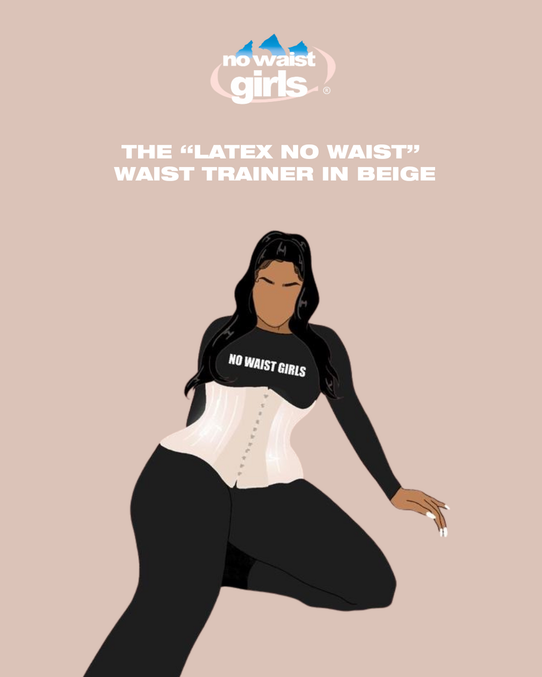 No waist latex trainer in beige