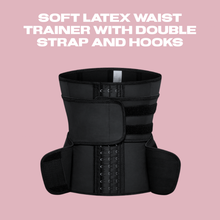 Load image into Gallery viewer, Soft latex waist trainer with double strap and hooks
